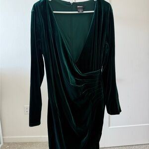 DKNY Deep Green Long Sleeve Dress
